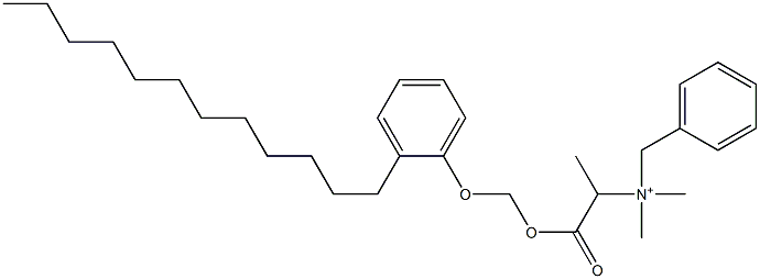 N,N-Dimethyl-N-benzyl-N-[1-[[(2-dodecylphenyloxy)methyl]oxycarbonyl]ethyl]aminium Struktur