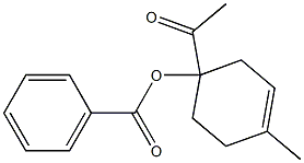 Benzoic acid 1-acetyl-4-methyl-3-cyclohexenyl ester Struktur