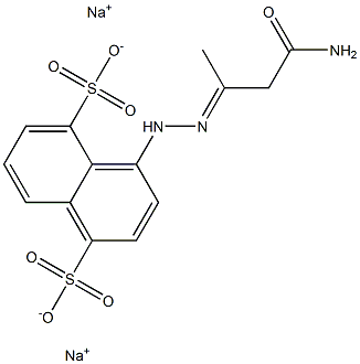 4-[2-(2-Carbamoyl-1-methylethylidene)hydrazino]-1,5-naphthalenedisulfonic acid disodium salt Struktur