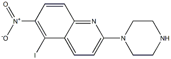 2-Piperazino-5-iodo-6-nitroquinoline Struktur