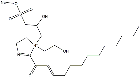 1-(2-Hydroxyethyl)-1-[2-hydroxy-3-(sodiooxysulfonyl)propyl]-2-(2-tridecenoyl)-2-imidazoline-1-ium Struktur