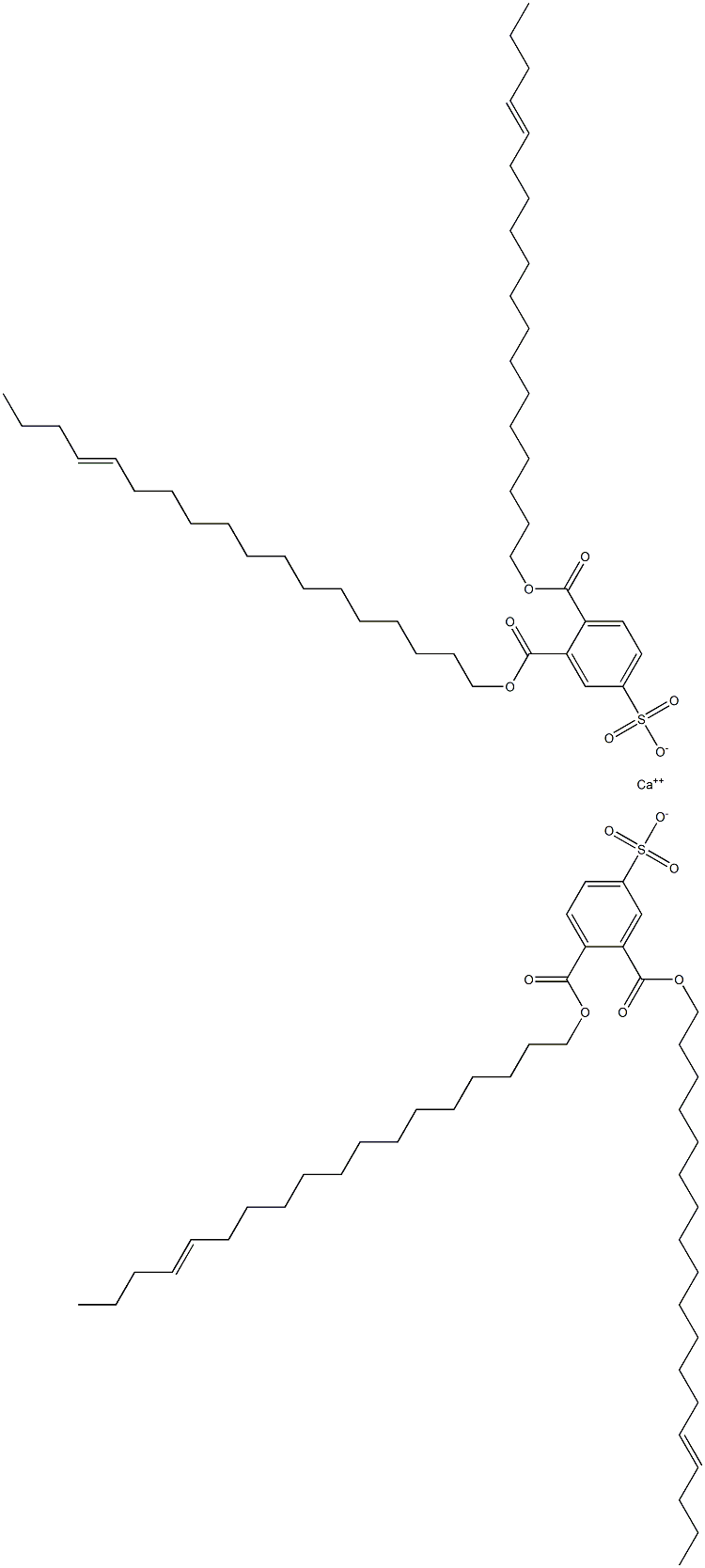 Bis[3,4-di(14-octadecenyloxycarbonyl)benzenesulfonic acid]calcium salt Struktur