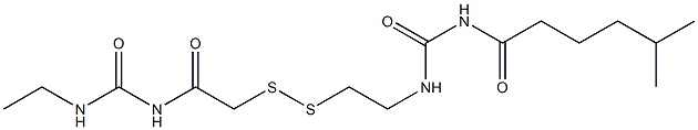 1-(5-Methylhexanoyl)-3-[2-[[(3-ethylureido)carbonylmethyl]dithio]ethyl]urea Struktur