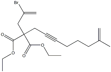 2-Bromo-11-methyl-dodeca-1,11-dien-6-yne-4,4-dicarboxylic acid diethyl ester Struktur