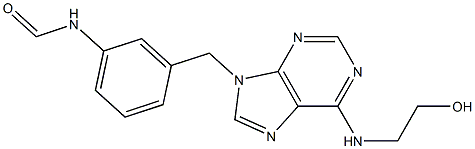 N-[3-[[6-[(2-Hydroxyethyl)amino]-9H-purin-9-yl]methyl]phenyl]formamide Struktur