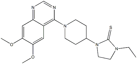 1-[1-(6,7-Dimethoxyquinazolin-4-yl)piperidin-4-yl]-3-ethylimidazolidine-2-thione Struktur