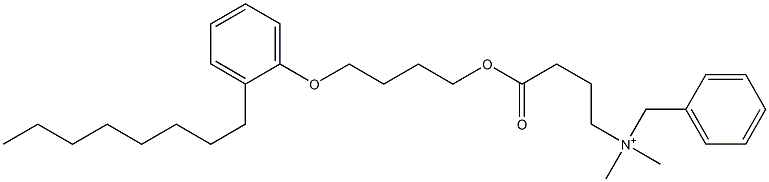 N,N-Dimethyl-N-benzyl-N-[3-[[4-(2-octylphenyloxy)butyl]oxycarbonyl]propyl]aminium Struktur