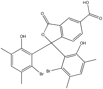 1,1-Bis(2-bromo-6-hydroxy-3,5-dimethylphenyl)-1,3-dihydro-3-oxoisobenzofuran-5-carboxylic acid Struktur