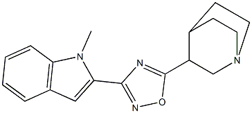 2-[5-(1-Azabicyclo[2.2.2]octan-3-yl)-1,2,4-oxadiazol-3-yl]-1-methyl-1H-indole Struktur