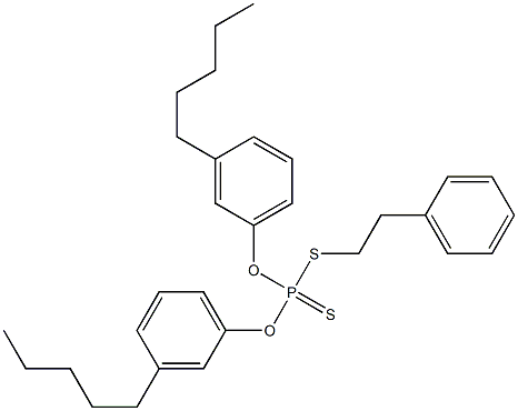 Dithiophosphoric acid O,O-bis(3-pentylphenyl)S-(2-phenylethyl) ester Struktur