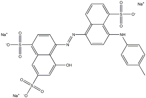 8-Hydroxy-4'-[(4-methylphenyl)amino][1,1'-azobisnaphthalene]-4,5',6-trisulfonic acid trisodium salt Struktur