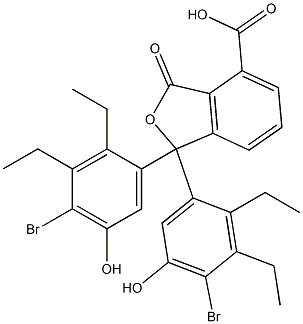 1,1-Bis(4-bromo-2,3-diethyl-5-hydroxyphenyl)-1,3-dihydro-3-oxoisobenzofuran-4-carboxylic acid Struktur