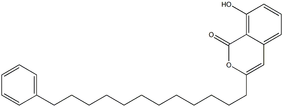 8-Hydroxy-3-(12-phenyldodecyl)-1H-2-benzopyran-1-one Struktur