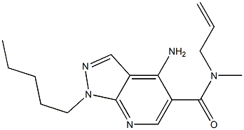 1-Pentyl-4-amino-N-methyl-N-(2-propenyl)-1H-pyrazolo[3,4-b]pyridine-5-carboxamide Struktur