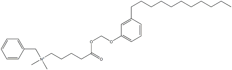 N,N-Dimethyl-N-benzyl-N-[4-[[(3-undecylphenyloxy)methyl]oxycarbonyl]butyl]aminium Struktur