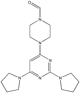 4-[2,4-Di(pyrrolidin-1-yl)pyrimidin-6-yl]piperazine-1-carbaldehyde Struktur