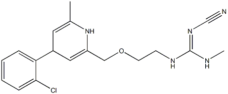 2-[[2-(2-Cyano-3-methylguanidino)ethoxy]methyl]-4-(2-chlorophenyl)-6-methyl-1,4-dihydropyridine Struktur