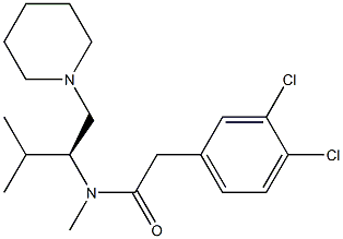 3,4-Dichloro-N-methyl-N-[(S)-2-methyl-1-(1-piperidinylmethyl)propyl]benzeneacetamide Struktur