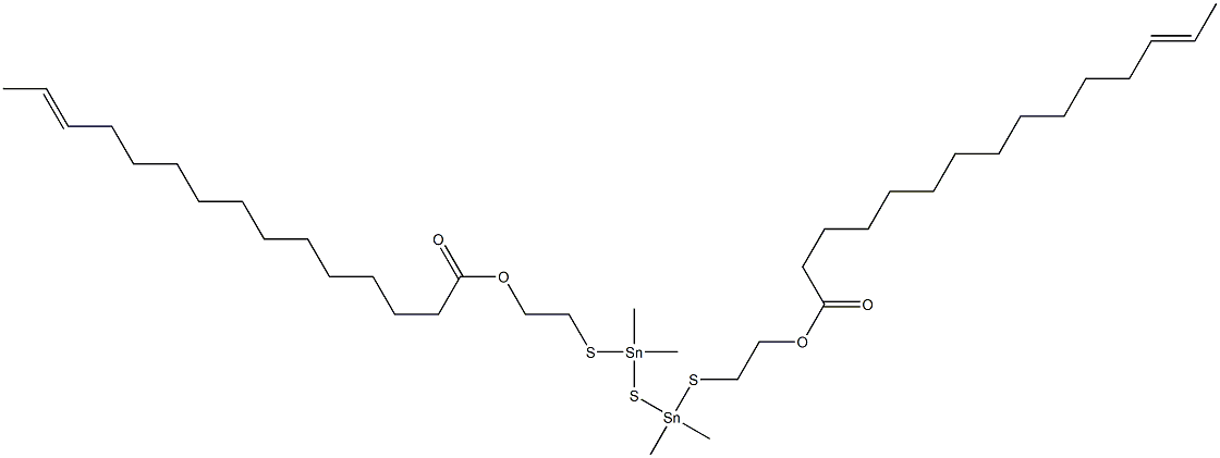 Bis[dimethyl[[2-(12-tetradecenylcarbonyloxy)ethyl]thio]stannyl] sulfide Struktur