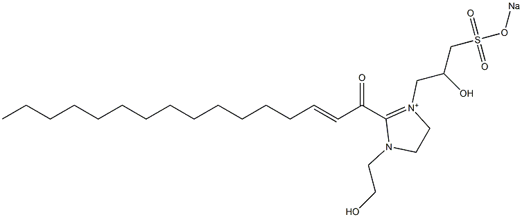 1-(2-Hydroxyethyl)-3-[2-hydroxy-3-(sodiooxysulfonyl)propyl]-2-(2-hexadecenoyl)-2-imidazoline-3-ium Struktur