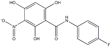 2,4,6-Trihydroxy-3-nitro-N-(4-fluorophenyl)benzamide Struktur