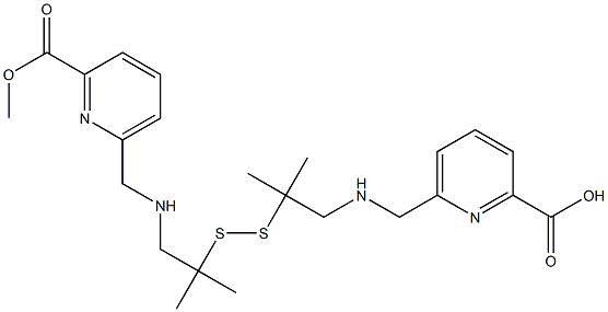 6,6'-[Dithiobis(2,2-dimethylethylene)bis(iminomethylene)]bis(pyridine-2-carboxylic acid methyl) ester Struktur