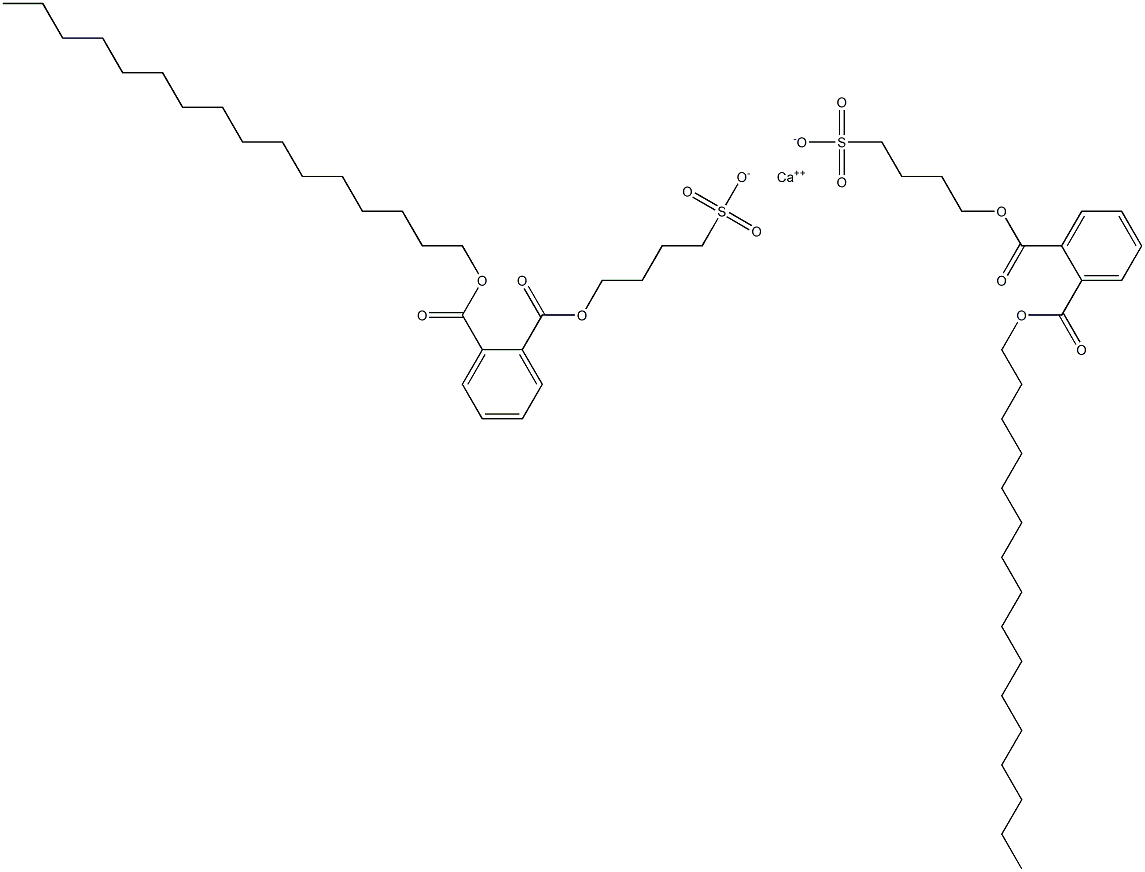 Bis[4-[(2-hexadecyloxycarbonylphenyl)carbonyloxy]butane-1-sulfonic acid]calcium salt Struktur