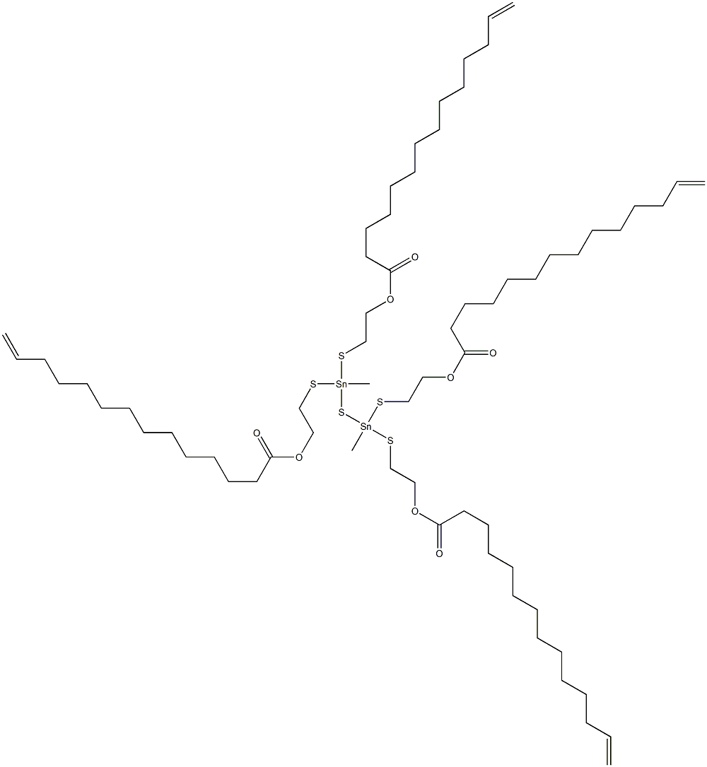 Bis[methylbis[[2-(12-tridecenylcarbonyloxy)ethyl]thio]stannyl] sulfide Struktur