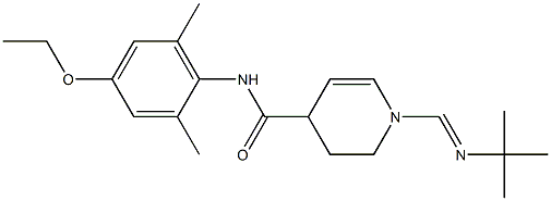 1-[[(1,1-Dimethylethyl)imino]methyl]-N-(2,6-dimethyl-4-ethoxyphenyl)-1,2,3,4-tetrahydro-4-pyridinecarboxamide Struktur