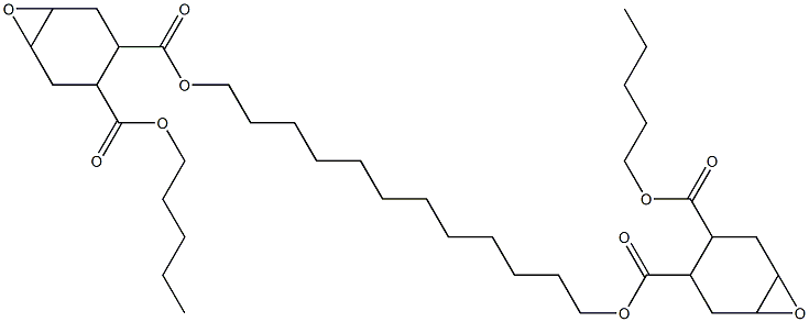 Bis[2-(pentyloxycarbonyl)-4,5-epoxy-1-cyclohexanecarboxylic acid]1,12-dodecanediyl ester Struktur