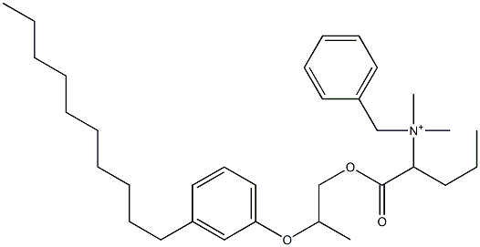 N,N-Dimethyl-N-benzyl-N-[1-[[2-(3-decylphenyloxy)propyl]oxycarbonyl]butyl]aminium Struktur