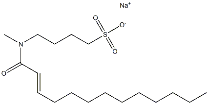 4-[N-(2-Tridecenoyl)-N-methylamino]-1-butanesulfonic acid sodium salt Struktur