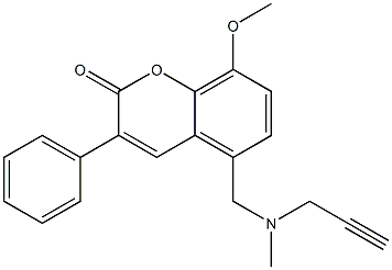 8-Methoxy-5-[[methyl(2-propynyl)amino]methyl]-3-phenyl-2H-1-benzopyran-2-one Struktur