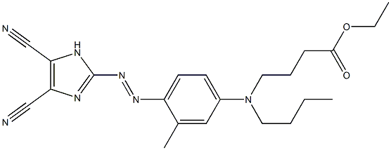 4-[N-Butyl-N-[4-(4,5-dicyano-1H-imidazol-2-ylazo)-3-methylphenyl]amino]butyric acid ethyl ester Struktur