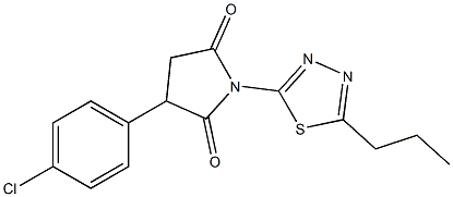 1-(5-Propyl-1,3,4-thiadiazol-2-yl)-3-(4-chlorophenyl)pyrrolidine-2,5-dione Struktur