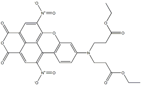 9-[Bis(2-ethoxycarbonylethyl)amino]-1,6-dinitrobenzo[kl]xanthene-3,4-dicarboxylic anhydride Struktur