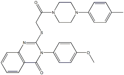 3-(4-Methoxyphenyl)-2-[[[[4-(4-methylphenyl)piperazin-1-yl]carbonyl]methyl]thio]quinazolin-4(3H)-one Struktur