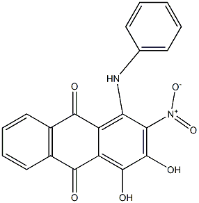 1-Anilino-3,4-dihydroxy-2-nitroanthraquinone Struktur