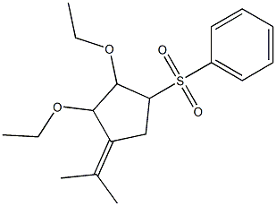 2,3-Diethoxy-1-(1-methylethylidene)-4-phenylsulfonylcyclopentane Struktur