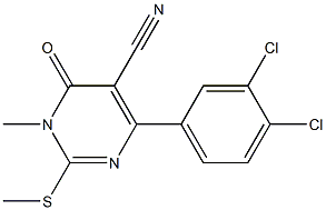 2-[Methylthio]-3-methyl-4-oxo-6-(3,4-dichlorophenyl)pyrimidine-5-carbonitrile Struktur