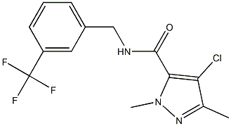 N-[3-(Trifluoromethyl)benzyl]-2,5-dimethyl-4-chloro-2H-pyrazole-3-carboxamide Struktur