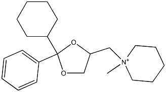 1-[(2-Cyclohexyl-2-phenyl-1,3-dioxolan-4-yl)methyl]-1-methylpiperidinium Struktur