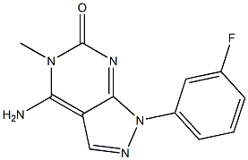 4-Amino-1-(3-fluorophenyl)-5-methyl-1H-pyrazolo[3,4-d]pyrimidin-6(5H)-one Struktur