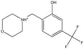 4-[2-Hydroxy-4-(trifluoromethyl)benzyl]morpholine-4-cation Struktur