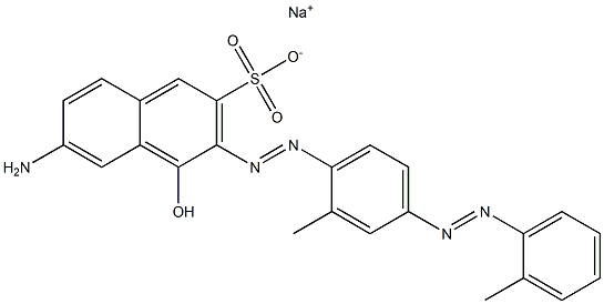 7-Amino-1-hydroxy-2-[4-(2-methylphenylazo)-2-methylphenylazo]-3-naphthalenesulfonic acid sodium salt Struktur