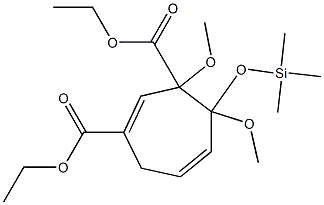 4-Methoxy-4-(trimethylsilyloxy)-3-methoxy-1,5-cycloheptadiene-1,3-dicarboxylic acid diethyl ester Struktur