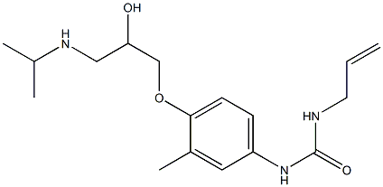 1-(2-Propenyl)-3-[3-methyl-4-[2-hydroxy-3-[isopropylamino]propoxy]phenyl]urea Struktur