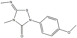 4-Methyl-2-(4-methoxyphenyl)-5-(methylimino)-4,5-dihydro-1,2,4-thiadiazol-3(2H)-one Struktur