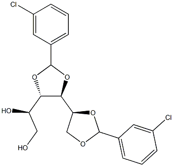 3-O,4-O:5-O,6-O-Bis(3-chlorobenzylidene)-L-glucitol Struktur