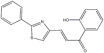 1-(2-Hydroxyphenyl)-3-[2-(phenyl)thiazol-4-yl]-2-propen-1-one Struktur